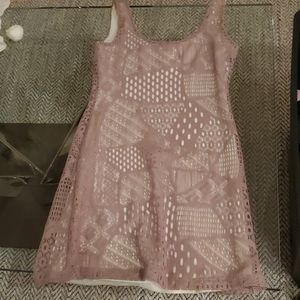 Velvet Torch Tan Layered Mini Dress Sz S